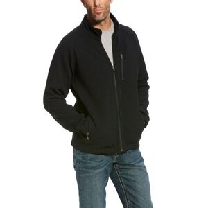 ARIAT Rebar DuraTek Fleece Full Zip Jacket Men's Small Black C Lazy U Ranch